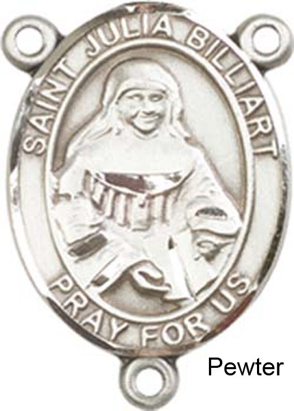 St. Julia Billiart Rosary Centerpiece Sterling Silver or Pewter - Pewter