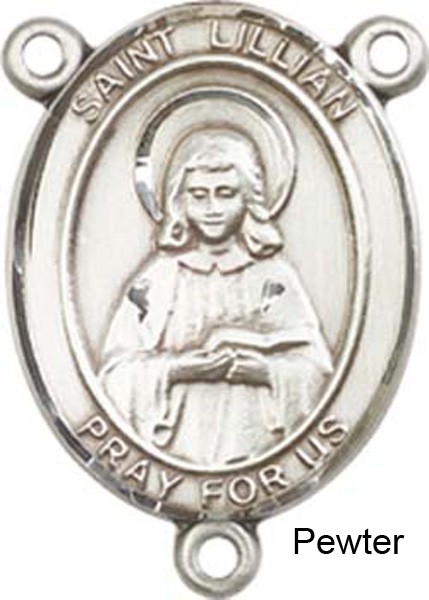 St. Lillian Rosary Centerpiece Sterling Silver or Pewter - Pewter