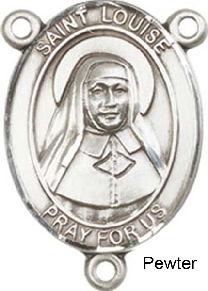 St. Louise De Marillac Rosary Centerpiece Sterling Silver or Pewter - Pewter