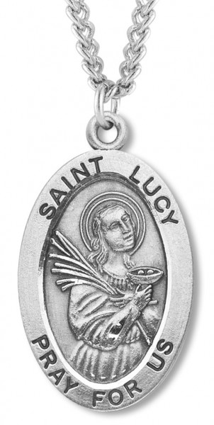 St. Lucy Medal Sterling Silver - Sterling Silver