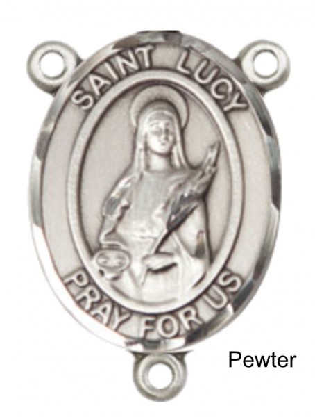 St. Lucy Rosary Centerpiece Sterling Silver or Pewter - Pewter