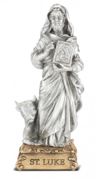 Saint Luke the Evangelist Pewter Statue 4 Inch - Pewter