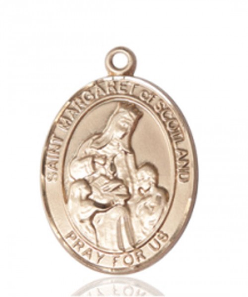 St. Margaret of Scotland Pendant - 14K Solid Gold