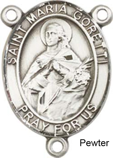 St. Maria Goretti Rosary Centerpiece Sterling Silver or Pewter - Pewter