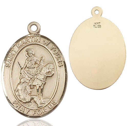 St. Martin of Tours Medal - 14K Solid Gold
