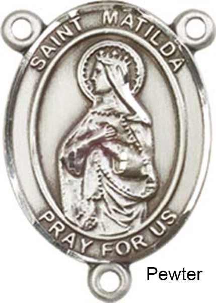 St. Matilda Rosary Centerpiece Sterling Silver or Pewter - Pewter