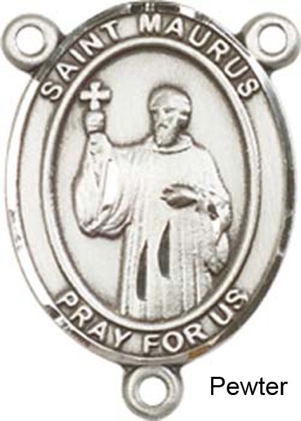 St. Maurus Rosary Centerpiece Sterling Silver or Pewter - Pewter