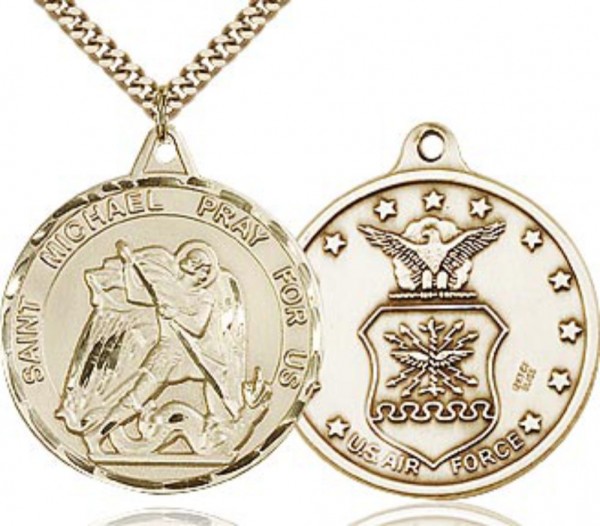 St. Michael Air Force Medal Round - Gold Filled
