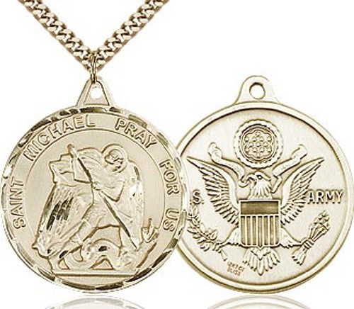 St. Michael Army Medal - Gold Filled