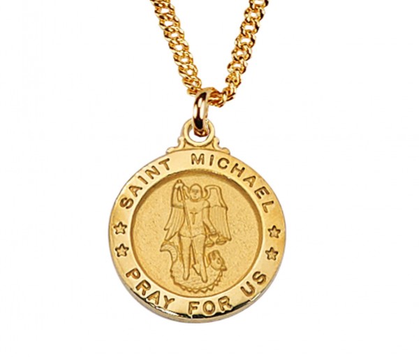 St. Michael Medal - Smaller - Gold Tone