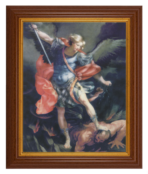 St. Michael by Reni 8x10 Textured Artboard Dark Walnut Frame - #112 Frame