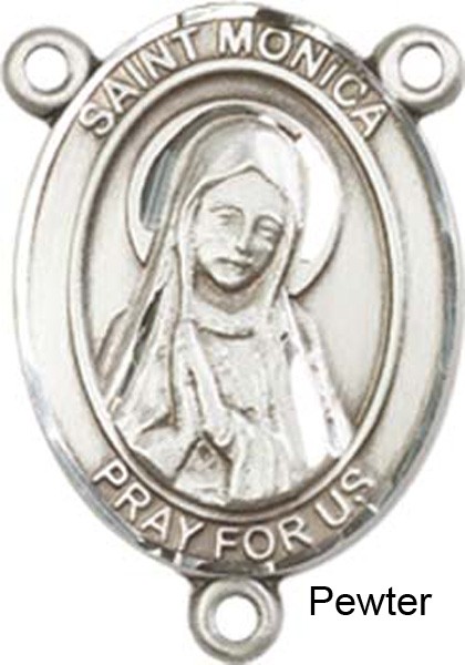 St. Monica Rosary Centerpiece Sterling Silver or Pewter - Pewter