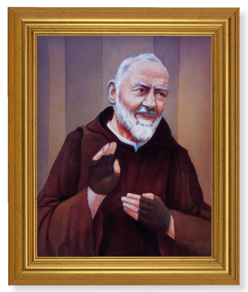 St. Padre Pio 8x10 Framed Print Under Glass - #110 Frame