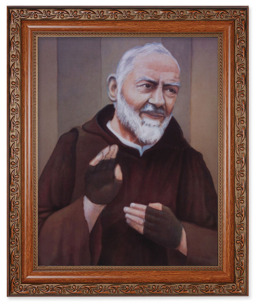St. Padre Pio 8x10 Framed Print Under Glass - #161 Frame