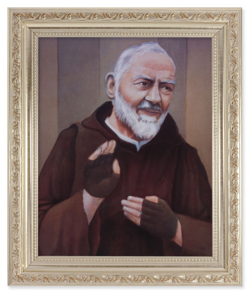 St. Padre Pio 8x10 Framed Print Under Glass - #164 Frame