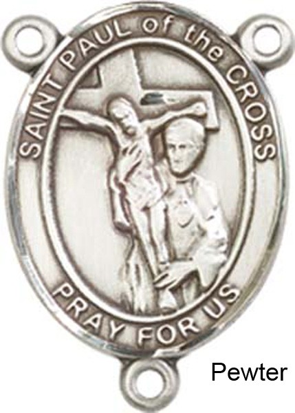 St. Paul of the Cross Rosary Centerpiece Sterling Silver or Pewter - Pewter