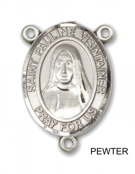 St. Pauline Visintainer Rosary Centerpiece - Pewter