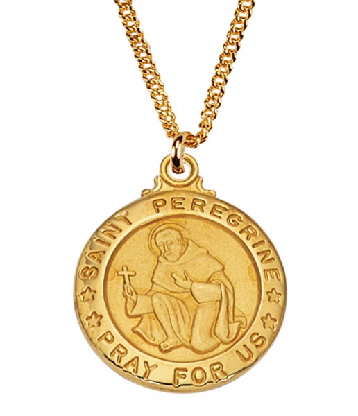St. Peregrine Medal - Gold Tone