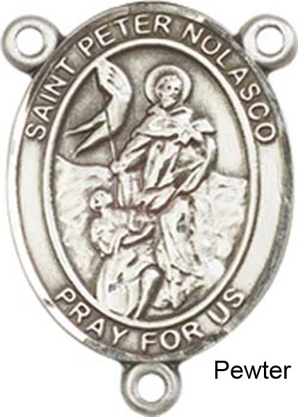 St. Peter Nolasco Rosary Centerpiece Sterling Silver or Pewter - Pewter