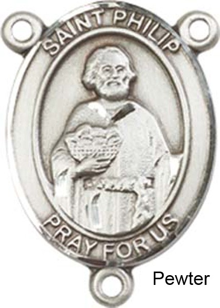 St. Philip the Apostle Rosary Centerpiece Sterling Silver or Pewter - Pewter