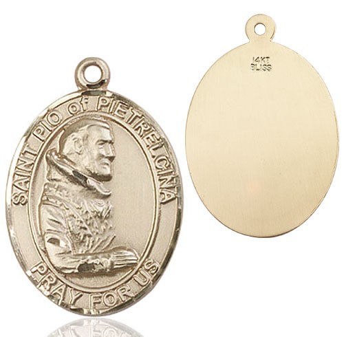 St. Pio Medal - 14K Solid Gold