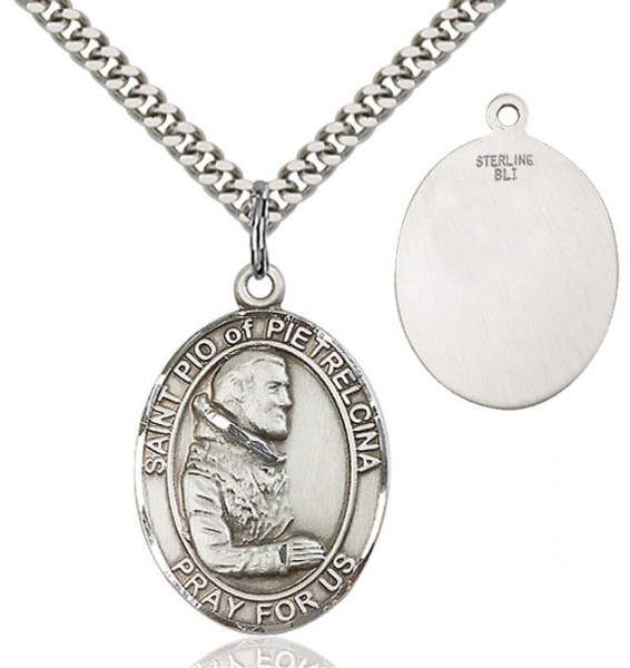 St. Pio Medal - Sterling Silver