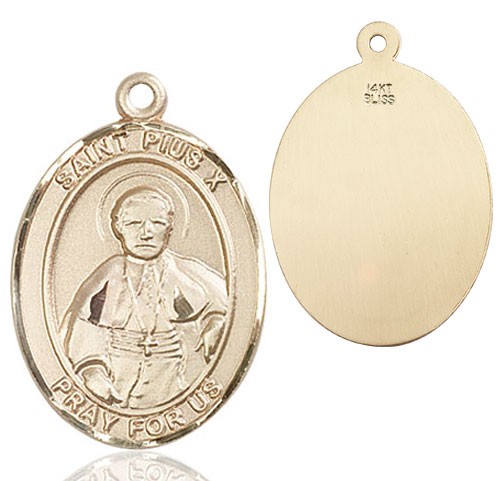 St. Pius X Medal - 14K Solid Gold