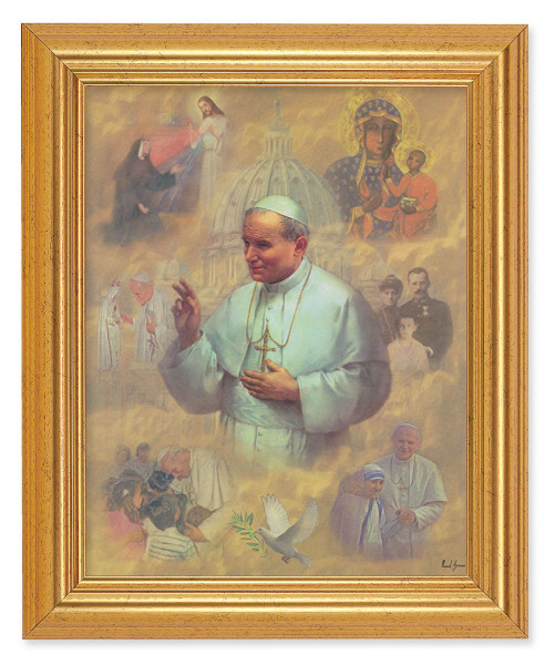 St. Pope John Paul II 8x10 Framed Print Under Glass - #110 Frame