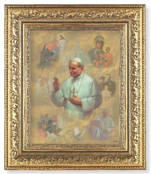St. Pope John Paul II 8x10 Framed Print Under Glass - #115 Frame