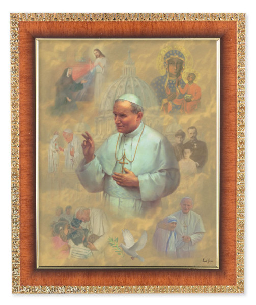 St. Pope John Paul II 8x10 Framed Print Under Glass - #122 Frame