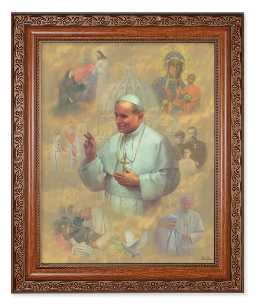 St. Pope John Paul II 8x10 Framed Print Under Glass - #161 Frame