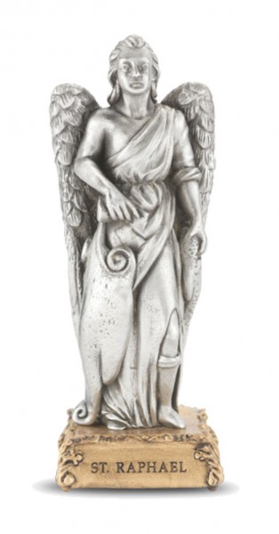 St. Raphael Pewter Statue 4 Inch - Pewter