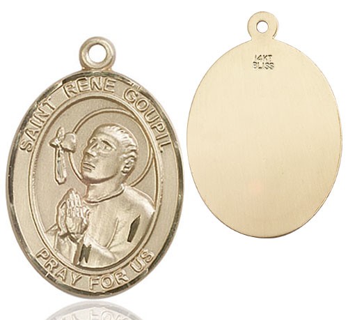 St. Rene Goupil Medal - 14K Solid Gold