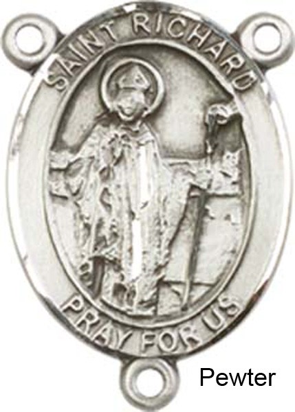 St. Richard Rosary Centerpiece Sterling Silver or Pewter - Pewter