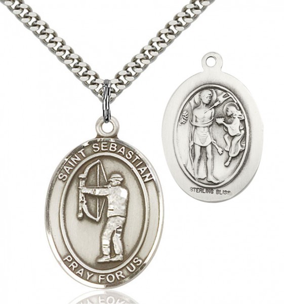 St. Sebastian Archery Medal - Sterling Silver