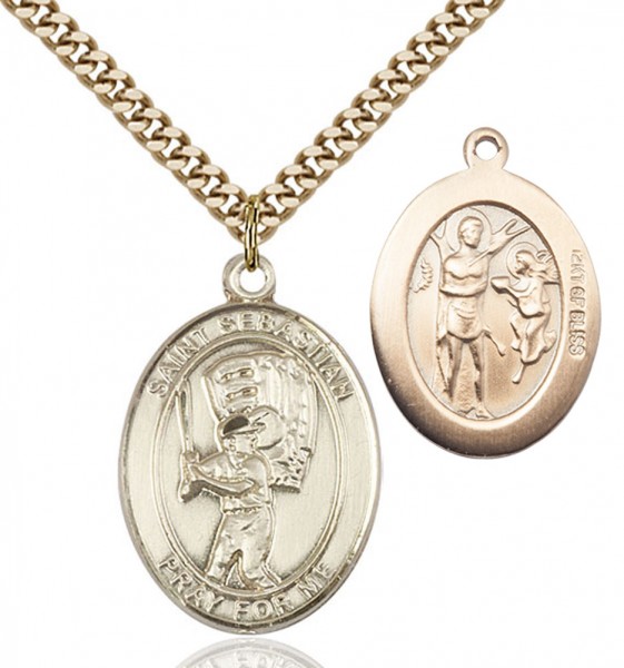St. Sebastian Baseball Medal - 14KT Gold Filled