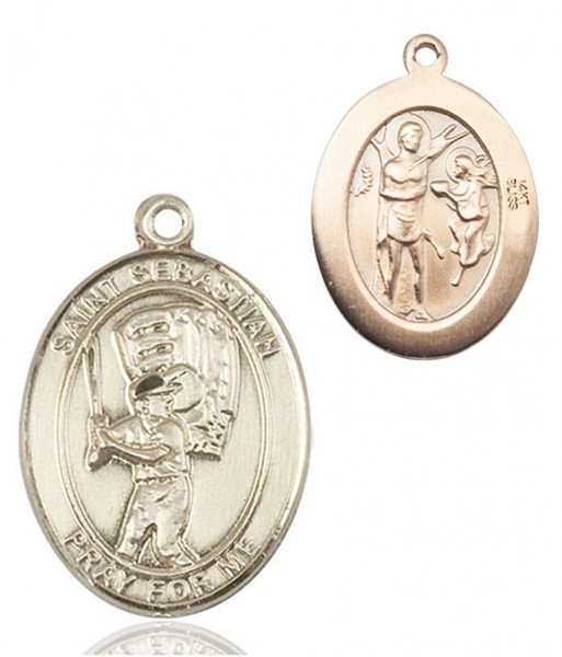 St. Sebastian Baseball Medal - 14K Solid Gold