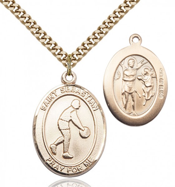 St. Sebastian Basketball Medal - 14KT Gold Filled