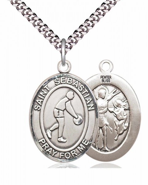St. Sebastian Basketball Medal - Pewter