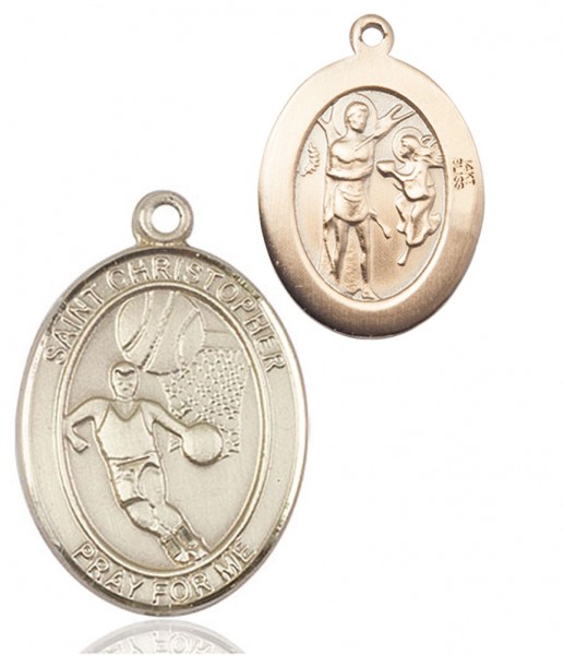 St. Sebastian Basketball Medal - 14K Solid Gold
