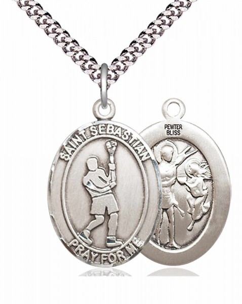 St. Sebastian Lacrosse Medal - Pewter