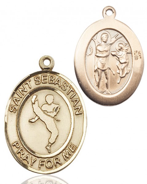 St. Sebastian Martial Arts Medal - 14K Solid Gold