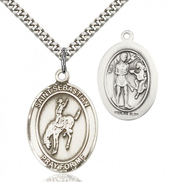 St. Sebastian Rodeo Medal - Sterling Silver