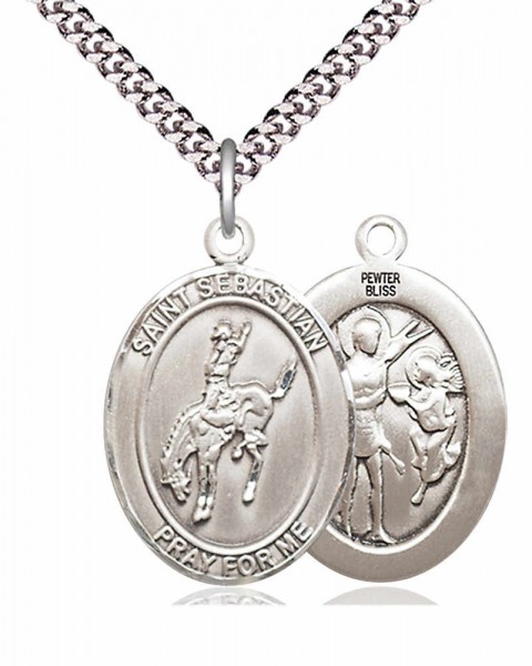 St. Sebastian Rodeo Medal - Pewter