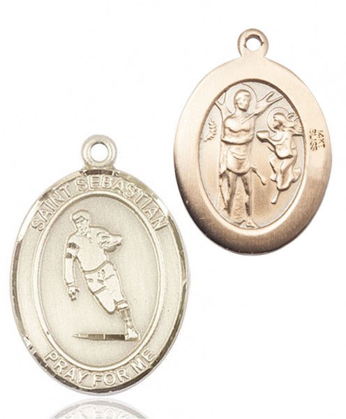 St. Sebastian Rugby Patron Saint Medal - 14K Solid Gold