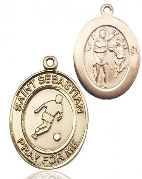 St. Sebastian Soccer Medal - 14K Solid Gold