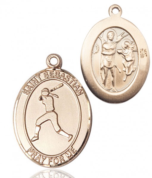 St. Sebastian Softball Medal - 14K Solid Gold