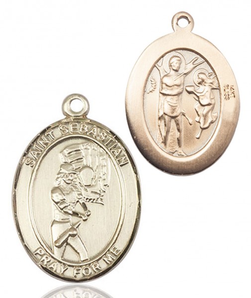 St. Sebastian Softball Medal - 14K Solid Gold