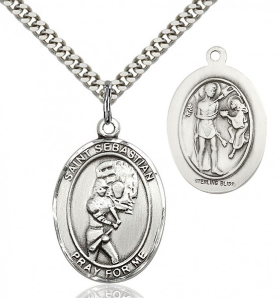 St. Sebastian Softball Medal - Sterling Silver