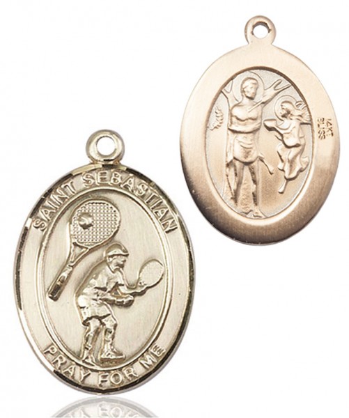 St. Sebastian Tennis Medal - 14K Solid Gold